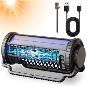 Outdoor Solar Bug Zapper with 4000mAh Battery, Waterproof Rechargeable Mosquito Killer and Fly Trap for Patio, Backyard, Garden, Porch