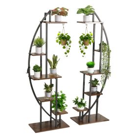 Plant Stand Indoor with Grow Lights, 63 in Tall 6-Tiered Lighted Plant Shelf, 2 Pack Metal Corner Plants Holder, 3 Timer & 10 Brightness