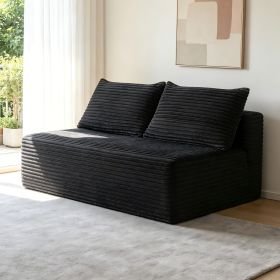 58-inch 2 seat median longue with plush GREY velvet, cup holder, flexible matching, mainly for living room use.