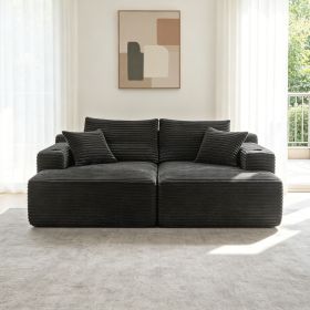75" Cloud Sectional Couch, L-Shape Chaise with R-Shape Chaise with Deep Seat and Comfortable 2 Seater Couch for Modern Living Room,(Plush Fabric)