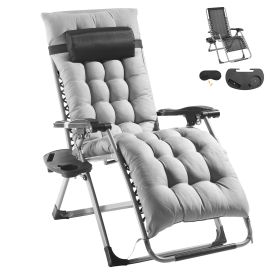 Zero Gravity Chair, 26 inch Zero Gravity Recliner Lounge Chair for Indoor and Outdoor, Adjustable Anti Gravity Chair with Cushion, Headrest, Foot