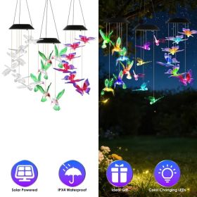 3Pack Solar Hummingbird Butterfly Dragonfly Wind Chimes 7 Color Changing Wind Chime For Outside IPX4 Waterproof Outdoor Garden Yard Decor (Option: 3PcsSet)