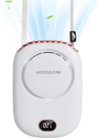 Portable Neck Fan, Mini Small Personal Handheld Fan USB Rechargeable 3 Speed for Girls Boys Woman Eyelash Travel Home Office Outdoor (Color: White)