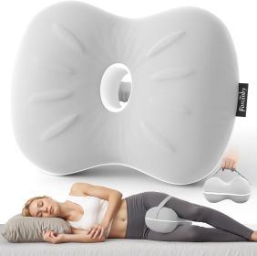 Knee Pillow for Side Sleepers - Smooth Spine Alignment Pillow, Memory Foam Knee Pillows for Back Hip Pain, Spine Aligning, Sciatica, Surgery Reco (Color: Light Grey-regular)